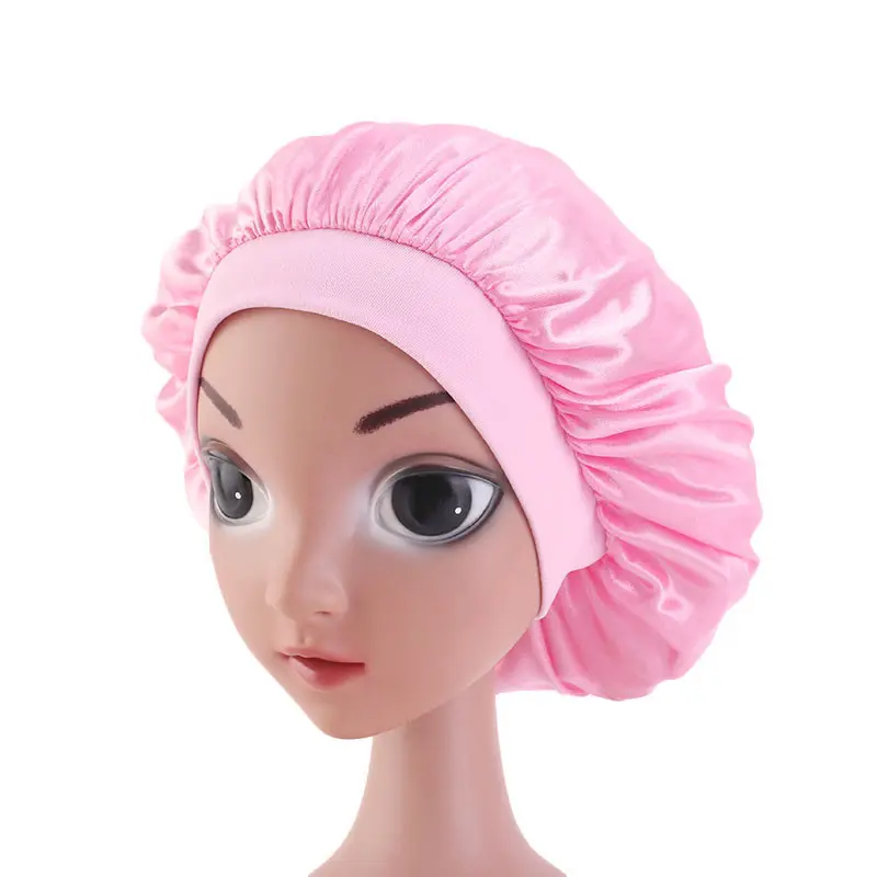 कस्टम शुद्ध रंग गुलाबी बच्चे hiar बोनट रेशम सो टोपी 3-8 साल की उम्र के बच्चों के लिए