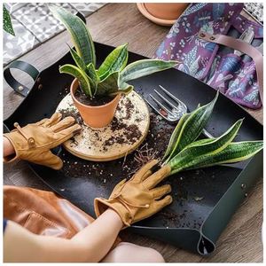 Simple Classic <b>Waterproof</b> Durable PU Leather Repotting & Transplanting <b>Mat</b> for Indoor Plants - Product Image 4