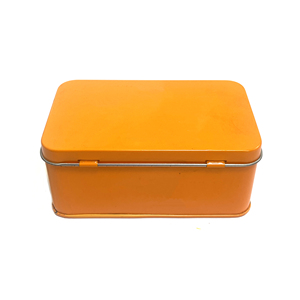 Caja de Almacenamiento Metálica Rectangular Naranja, Envase de Hojalata Personalizado para Regalos, Caja Misteriosa - Product Image 5
