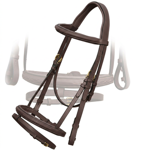 Handmade Leather Horse Browband Padded English Bridle Durable Full Size Custom Packaging <b>Equestrian</b> Tack - Product Image 3