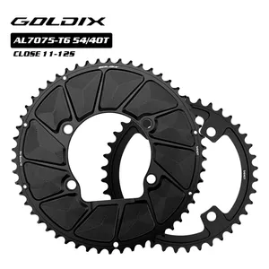 Plato Doble GOLDIX 110BCD 2X AERO para Cadena, Compatible con SHIMANO DURA-ACE R9200, <span class=keywords><strong>ULTEGRA</strong></span> R8100, 105 R7100, 11S 12S, 4 Pernos, Aleación de Aluminio, para Bicicleta de Montaña - Product Image 5