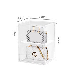 Trong suốt Acrylic mulitifuntic Stackable túi lưu trữ hộp biểu tượng tùy chỉnh bên từ cửa hiển thị Giày giá - Product Image 1