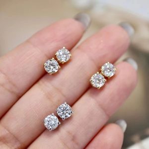 ต่างหูเพชรเม็ดเดี่ยว 1 กะรัต ทอง 18K ยี่ห้อ Xinfly แบบฝัง 4 กรงเล็บ ดีไซน์คลาสสิก สวยหรู เหมาะเป็นของขวัญแต่งงาน เครื่องประดับคุณภาพสูง CVD - Product Image 3