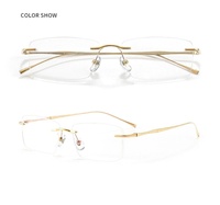 Lunettes sans cadre en titane ultra légères nouvelle génération de lunettes optiques sans monture diamant forme de visage Match lettre lunettes