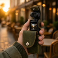 Étui en cuir Crazy Horse personnalisé pour DJI Osmo Pocket3/4 /4P, housse de protection intégrale en cuir pleine fleur avec fermeture magnétique