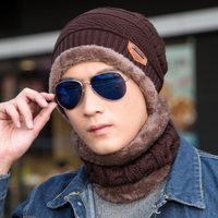Ensemble bonnet et écharpe d'hiver en polaire épaisse et tricotée pour homme et femme, idéal pour le ski