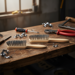 แปรงขัดมือ ขนเหล็ก 4x15x23 มม. 16 เส้น ด้ามไม้ - Product Image 3