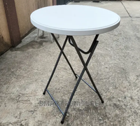 Tables de cocktail pliantes rondes en plastique blanc de haute qualité, design moderne, hauteur 80 cm, pour événements