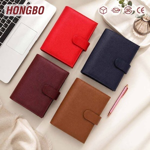 Hongbo superventas regalo de Navidad/oficina/Escuela 23 colores oro A6 suave Litchi cuero presupuesto carpeta planificador billetera con personalizado - Product Image 1