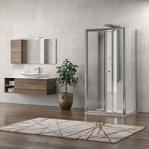 Kamalu KM4000S 3-Lateral Opening 80x75x80 Book-Shaped <b>Shower</b> Tray for Small <b>Shower</b> <b>Rooms</b> - Product Image 6