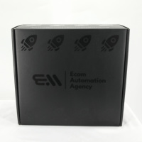 Échantillon gratuit chaud noir Uv Logo mystère carton pliable livraison de colis boîtes personnalisées emballage pour boîte d'expédition avec logo
