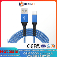 Prix de gros 1m 2m 3M Câble Type C vers USB a 3A Charge rapide Usb C Noir Nylon Câbles de données pour téléphone portable