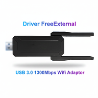 Adaptador WiFi USB AC1300Mbps de Doble Banda 2.4G 5G, Receptor Transmisor Inalámbrico sin Controladores para PC, Laptop, TV Box