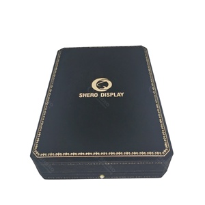 Boîte octogonale en velours noir de luxe coffret cadeau complet emballage de bijoux boîte de bague collier bracelet boucle d'oreille bracelet - Product Image 3