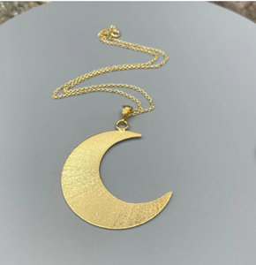 Bohemian Moonสร้อยคอLarge Crescent Moonสร้อยคอสเตอร์ลิงพร้อมแผ่นทอง 24Kซ้อนทับ <span class=keywords><strong>2</strong></span> นิ้วLarge Waning Moon - Product Image 3