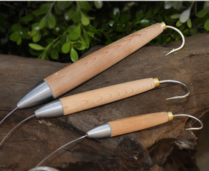 Bouchon de cèdre de 4,6,8 pouces bouchons de pêche leurre en bois cèdre naturel entièrement pour attraper le thon marlin et autres poissons carnivores - Product Image 3
