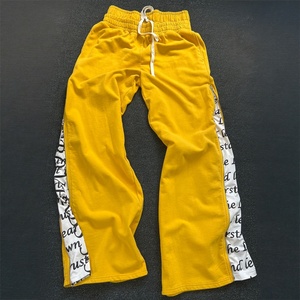 Pantalon de survêtement ample et droit pour homme, style streetwear, taille double, coupe large, personnalisé par le fabricant - Product Image 1