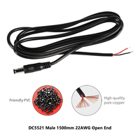 Prise d'alimentation mâle DC5521 5,5*2,1 mm avec extrémité de câble ouverte, 200 cm, 22AWG, pour encodeur vidéo, décodeur vidéo