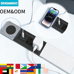 SINOAMIGO Enchufe de escritorio empotrado para oficina con cubierta deslizante / Toma de corriente oculta universal UE para cocina - Product Image 2