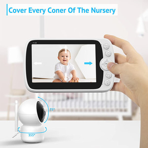 Display da 5 pollici No WiFi Baby <span class=keywords><strong>Monitor</strong></span> con schermo 1080P HD Auto temperatura ambiente bambini monitoraggio 2MP Smart Baby <span class=keywords><strong>Monitor</strong></span> <span class=keywords><strong>Wireless</strong></span> - Product Image 5