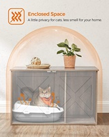 Armoire de toilette moderne et spacieuse pour chats, maison en bois pour animaux de compagnie, boîte à litière cachée pour chats, enceinte avec porte de grange