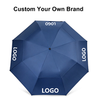 Parapluie pliant double couche de 28 pouces, grande taille, compact, en fibre de verre, publicitaire, haute qualité, protection UV, impression de logo personnalisé