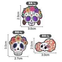 Bros Enamel Cor Logam Seng Berlapis Gula Bunga dan Tengkorak Meksiko untuk Aksesori Kostum Halloween