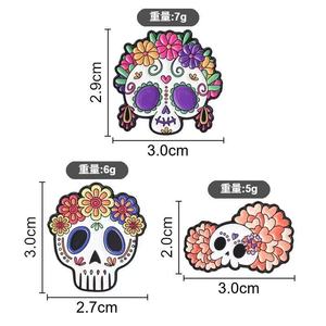 Broche Calavera en alliage de zinc émaillé, motif fleur et squelette en sucre, pour la Journée des Morts mexicaine, accessoire de costume d'Halloween - Product Image 6