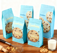Sachet d'Emballage Personnalisé Imprimé 500g 1000g pour Biscuits et Snacks, Pochette Ziplock en Plastique à Fond Plat pour Alimentaire