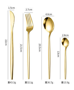 葡萄牙金餐具勺子套装24件套不锈钢家用餐具带木盒套装 - Product Image 4