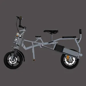 남성과 여성을위한 듀얼 배터리 디자인 3 륜 성인 삼륜차 접이식 자전거 전기 도시 자전거