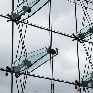 Système de <span class=keywords><strong>vitrage</strong></span> araignée à haute transparence, mur en verre trempé double pour les centres de congrès et les sièges d'entreprises - Product Image 2