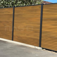 Nuevos paneles de valla de metal Aluminio WPC Panel compuesto de madera y plástico para casa Cercado de jardín Tipo de madera tratada a presión Naturaleza