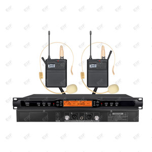 Micrófono Inalámbrico UHF de Doble Canal EIF HP-1100 en Oferta, con Micrófono Dinámico y de Condensador para Karaoke OEM - Product Image 4