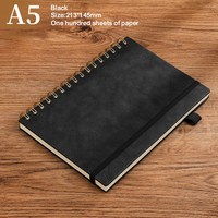 En gros personnalisé A5 PU cuir affaires cahiers à spirale 100 spirale intérieure Journal écriture bloc-notes papeterie Logo personnalisé
