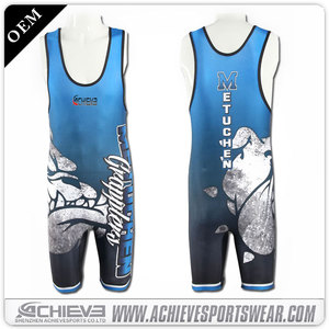Customizable Durable Adult Wrestling <strong>Singlet</strong> with Front Logo Digital Printing Wholesale <strong>Weightlifting</strong> Uniforms - Product Image 2