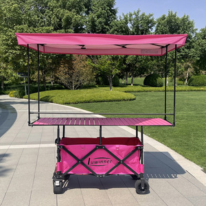 Carrito Plegable de Jardín y Playa con Ruedas Anchas Personalizadas para Exteriores, con Toldo Desmontable, Carrito de Venta Ambulante, ¡Gran Venta! - Product Image 1