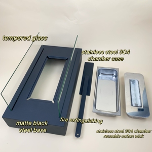 Fabricant professionnel Cheminée de table rectangulaire à éthanol portable avec vitres en verre trempé - Product Image 2