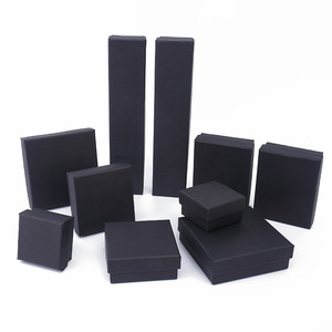 Black kraft paper ring necklace custom gift jewelry packaging box