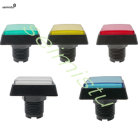 Bouton carré 51*51mm Arcade LED12V 1 pièce pour machine de jeu avec lampe LED éclairée 5 couleurs anglais ABS Matériel Prise US