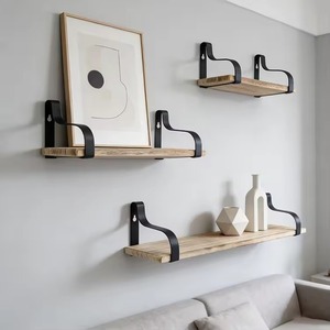 Wooden Handicrafts Floating Wall Shelf Wall Mounted Organizer Bathroom Toiletries Display Rack <strong>Background</strong> Decoration Wall Sign - Product Image 3