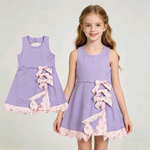 RTS Fashion Children's Little Girls Casual Bows Floral Scallop Edge Ruffles Play Tennis Yoga Sports Dress Shorts Lined <b>Clothes</b> - Product Image 2