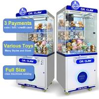 Machine à attraper les peluches à monnayeur, jeu d'arcade à griffes, la moins chère avec lecteur de carte Nayax, en métal