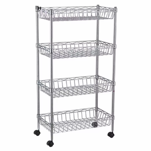 NSF Dây Kệ Sản Xuất Di Động Kim Loại Lưu Trữ Nhà Bếp Organizer Đựng Thức Ăn Giỏ Kệ, 4 Tầng Gia Vị Chủ Rack - Product Image 2