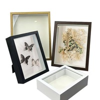 Shadow Box Frame Blanco Negro Madera Nogal Madera 3D 2 pulgadas Deep Shadow Box Frame Suministro de fábrica Personalizar A4 8 por 8 pulgadas