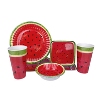 Service de table en mélamine incassable aux fruits tropicaux et à la pastèque de style américain vaisselle