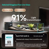 JSD BESSN Aquarium Stream 24, 32, 40 pouces, avec filtre latéral en verre ultra-transparent Jinjing, écosystème complet pour aquarium et kit d'aquascaping
