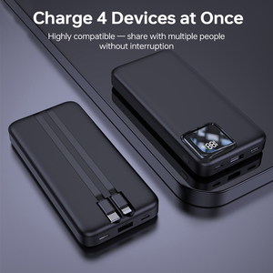 Banco de Energía de Carga Rápida de 10000 mAh con Entrada Dual, Cables Tipo C e <span class=keywords><strong>iOS</strong></span> Integrados, Pantalla LED, Cargador Portátil - Product Image 5