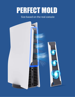 Ventilateur de refroidissement de lumière RVB Portable ABS + PC matériel étanche antichoc anti-poussière pour 5 Console mince refroidissement efficace
