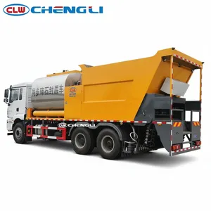 Camion pelleuse-compacteuse synchrone Shacman 6x4 avec réservoir d'asphalte de 7000l et réservoir d'agrégats de pierre de 12000l pour la construction routière et le répandage de gravier - Product Image 2